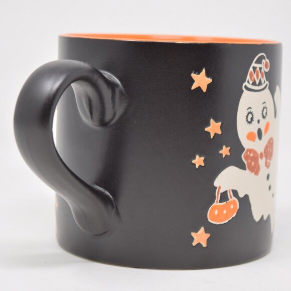 Eli Ana Flying Ghost Halloween Mug New 2024 Black Orange Stars Retro Whimsical - Picture 4 of 11